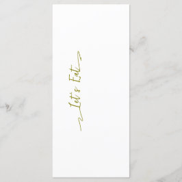 Einfache elegante Black Modern Wedding Menu Flat Menükarte