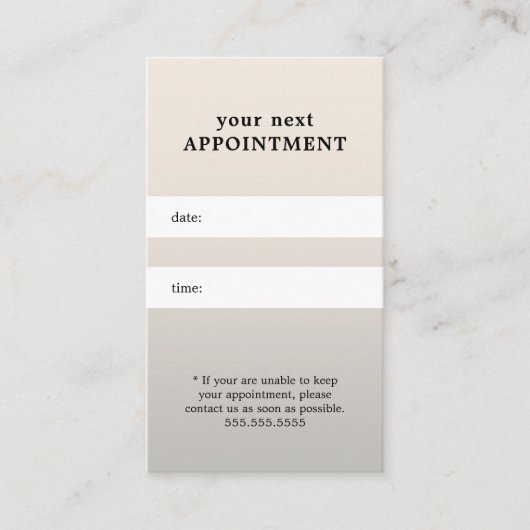 Einfache elegante Black Silver Schönheit Ernennung Terminkarte (Vorderseite)