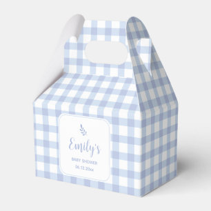 Einfache elegante blaue Gingham-Karo-Jungen-Baby-P Geschenkschachtel