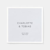 Einfache, elegante, blaue Hochzeit Serviette (Vorderseite)