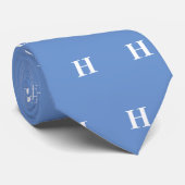Einfache, elegante blaue Monogramm Mit Monogramm Krawatte (Gerollt)