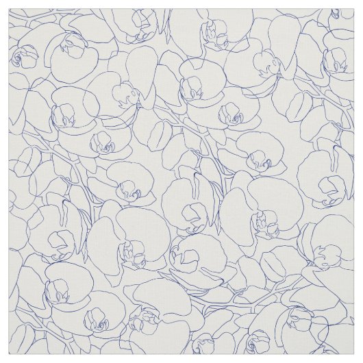 Einfache, elegante, blaue Orchideenblume Stoff (Muster)