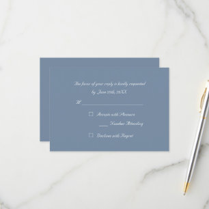 Einfache elegante blaue Party-RSVP-Einladungskarte RSVP Karte