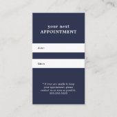 Einfache Elegante Blaue Schönheit Ernennung Terminkarte (Vorderseite)