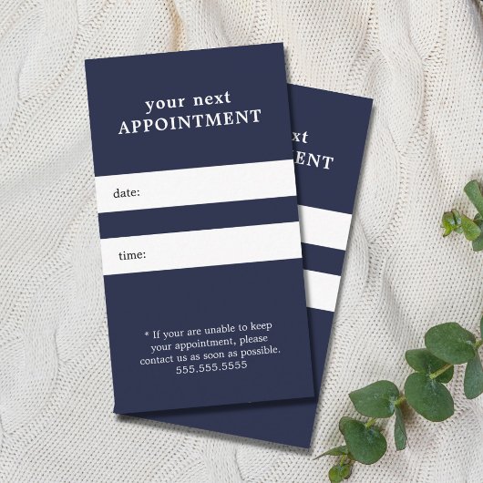 Einfache Elegante Blaue Schönheit Ernennung Terminkarte