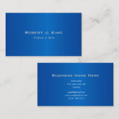 Einfache, elegante blaue Visitenkarten Visitenkarte (Vorne/Hinten)