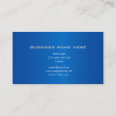 Einfache, elegante blaue Visitenkarten Visitenkarte (Rückseite)