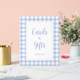 Einfache Elegante Blue Gingham Karten und Geschenk Acrylschild