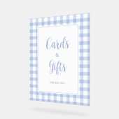 Einfache Elegante Blue Gingham Karten und Geschenk Acrylschild (Winkel)