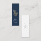 Einfache Elegante Blue Mini Business Card Visitenkarte (Vorne/Hinten)