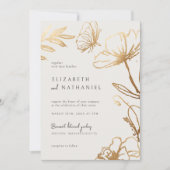 Einfache, elegante Blume & Butterfly-Hochzeit Einladung (Vorderseite)