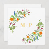 Einfache elegante Blume Einladung (Vorne/Hinten)