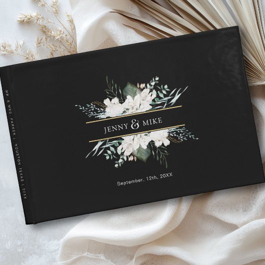 Einfache, elegante Blume Hochzeit Gästebuch