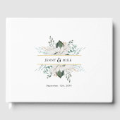 Einfache, elegante Blume Hochzeit Gästebuch (Vorderseite)