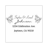 Einfache Elegante Blume Hochzeit Rücksendeadresse Gummistempel (Prägung)