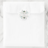 Einfache, elegante Blume Hochzeit Runder Aufkleber (Tasche)