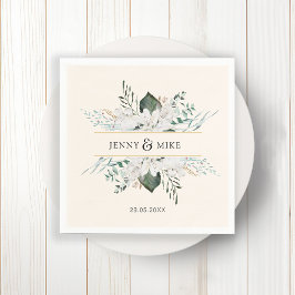 Einfache, elegante Blume Hochzeit Serviette