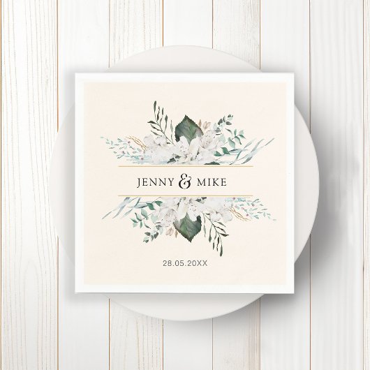 Einfache, elegante Blume Hochzeit Serviette