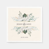 Einfache, elegante Blume Hochzeit Serviette (Vorderseite)