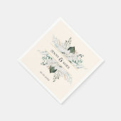 Einfache, elegante Blume Hochzeit Serviette (Ecke)