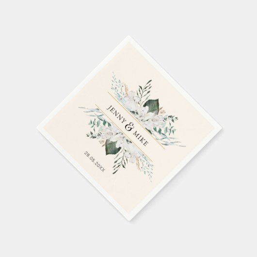 Einfache, elegante Blume Hochzeit Serviette (Ecke)