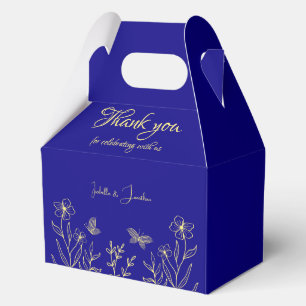 Einfache, elegante Blume Königsblauer Hochzeit Geschenkschachtel