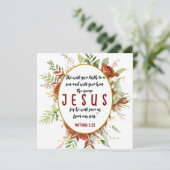 Einfache elegante Blume und Bibelversen Feiertagskarte (Stehend Vorderseite)
