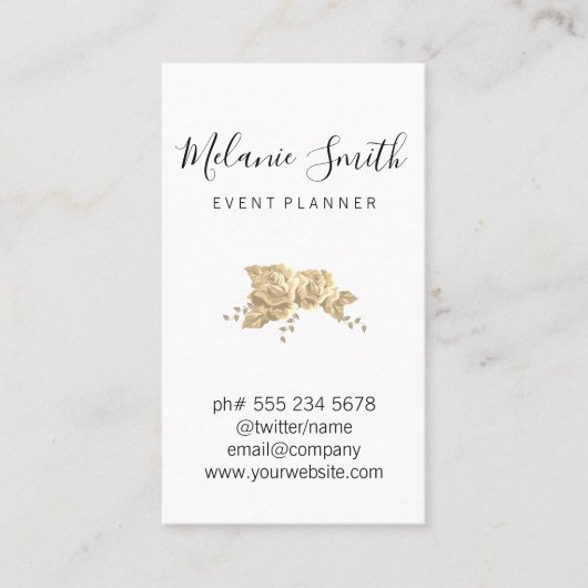 Einfache Elegante Blume Visitenkarte (Vorderseite)