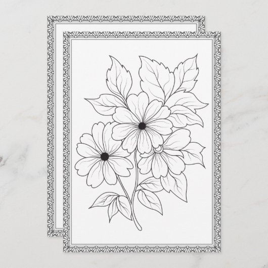 Einfache Elegante Blumen Farbe Ihre eigene Grußkar Dankeskarte (Vorne/Hinten)