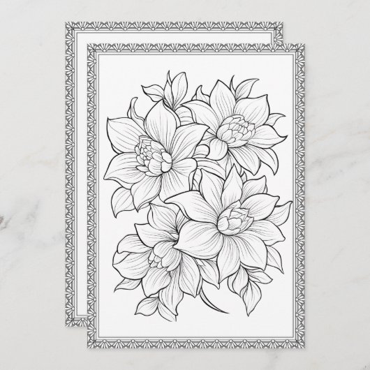 Einfache Elegante Blumen Farbe Ihre eigene Grußkar Dankeskarte (Vorne/Hinten)