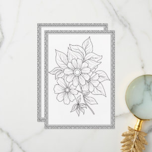Einfache Elegante Blumen Farbe Ihre eigene Grußkar Dankeskarte