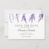 Einfache Elegante Blumen Lavendel Save the Date Ka (Vorderseite)