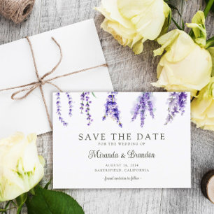 Einfache Elegante Blumen Lavendel Save the Date Ka
