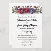 Einfache, elegante, blumengeschmückte Einladung (Vorne/Hinten)