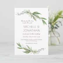 Einfache Elegante Blumengrün Christliche Hochzeit