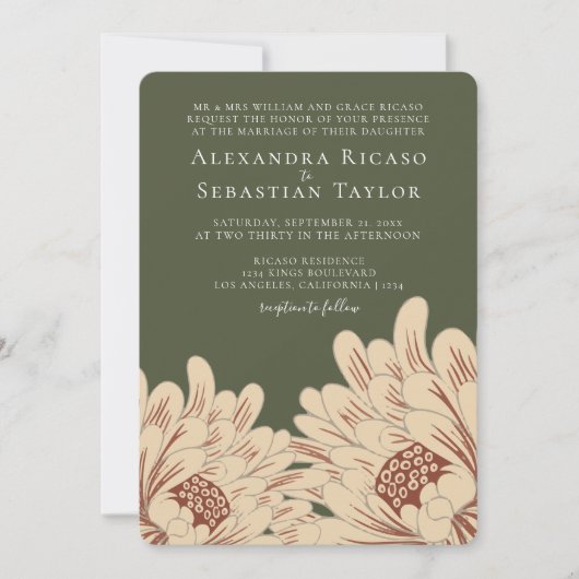 Einfache Elegante Blumenhochzeit (Vorderseite)