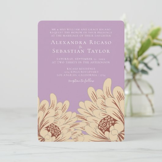 Einfache Elegante Blumenhochzeit (Stehend Vorderseite)