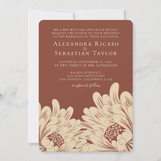 Einfache Elegante Blumenhochzeit (Vorderseite)