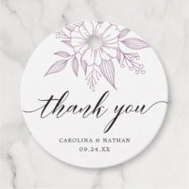 Einfache Elegante Blumenhochzeit Danke Lavender Geschenkanhänger