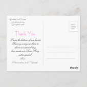 Einfache Elegante Blumenhochzeit Dankeschön-Karte Postkarte (Rückseite)