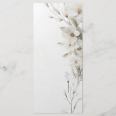 Einfache Elegante Blumenhochzeit Menükarte (Rückseite)