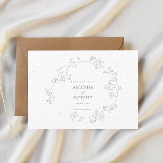 Einfache Elegante Blumenhochzeit speichert das Dat Save The Date