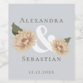 Einfache Elegante Blumenhochzeit speichert das Dat Weinetikett (Einzelnes Label)