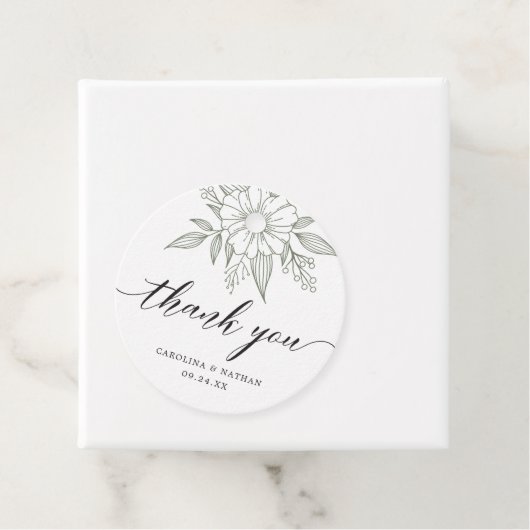 Einfache Elegante Blumenhochzeit Vielen Dank Sage Geschenkanhänger (Beispiel)