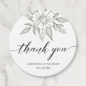 Einfache Elegante Blumenhochzeit Vielen Dank Sage Geschenkanhänger (Vorderseite)