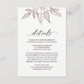 Einfache elegante Blumenkarte für die Hochzeit von Begleitkarte (Vorderseite)