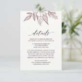 Einfache elegante Blumenkarte für Hochzeiten, Rot Begleitkarte (Stehend Vorderseite)