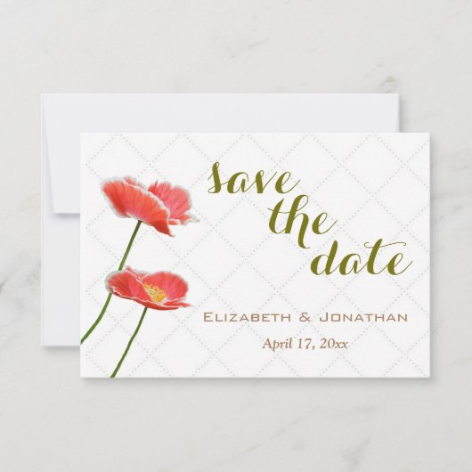 Einfache Elegante Blumenpfropfen Save the Date Einladung (Vorderseite)