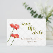 Einfache Elegante Blumenpfropfen Save the Date Einladung (Stehend Vorderseite)