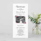 Einfache Elegante Blumenschrift |Moderne Hochzeit Programm (Stehend Vorderseite)